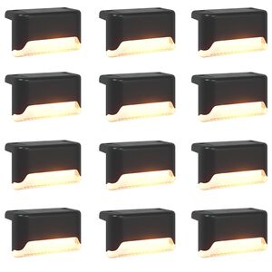 vidaXL Lumini solare pentru exterior cu ștecher &icirc;n păm&acirc;nt 12 pcs