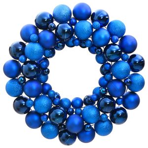 vidaXL Coroană de Crăciun, albastru, 45 cm, polistiren