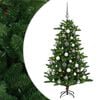 vidaXL Brad de Crăciun artificial cu globuri 120 cm 150 LED-uri