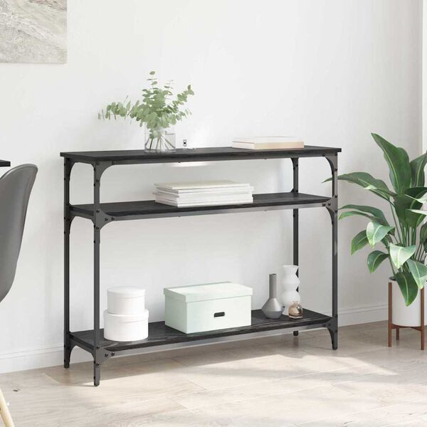 vidaXL Masă de consolă Stejar Negru 100 x 29 x 75 cm Lemn compozit