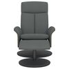 vidaXL Scaun cu &icirc;nclinare, cu taburet, gri &icirc;nchis, textil