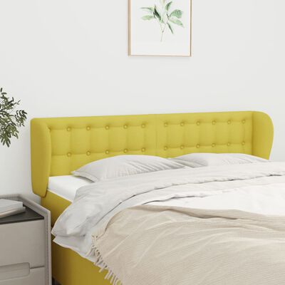 vidaXL Tăblie de pat cu aripioare, verde, 147x23x78/88 cm textil