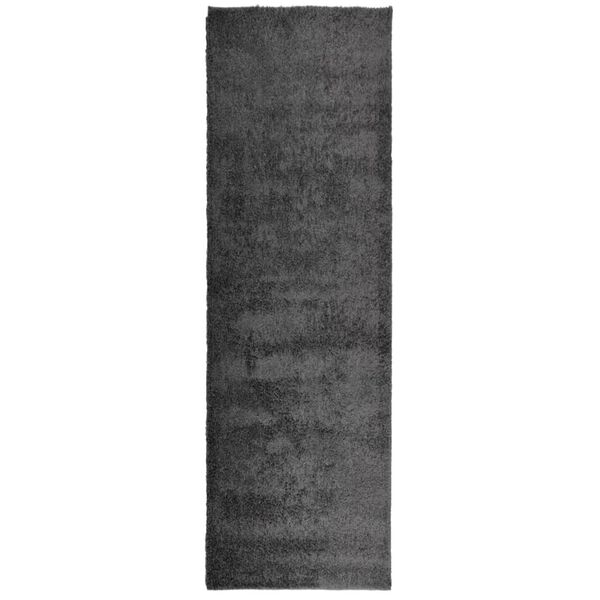 vidaXL Covor pufos "PAMPLONA" cu fire &icirc;nalte antracit modern 80x250 cm