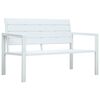 vidaXL Bancă de grădină, alb, 120 cm, aspect de lemn, HDPE