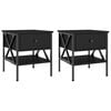 vidaXL Noptiere, 2 buc., negru, 40x42x45 cm, lemn compozit