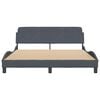 vidaXL Cadru de pat, Dover, gri &icirc;nchis, 160x200 cm, catifea