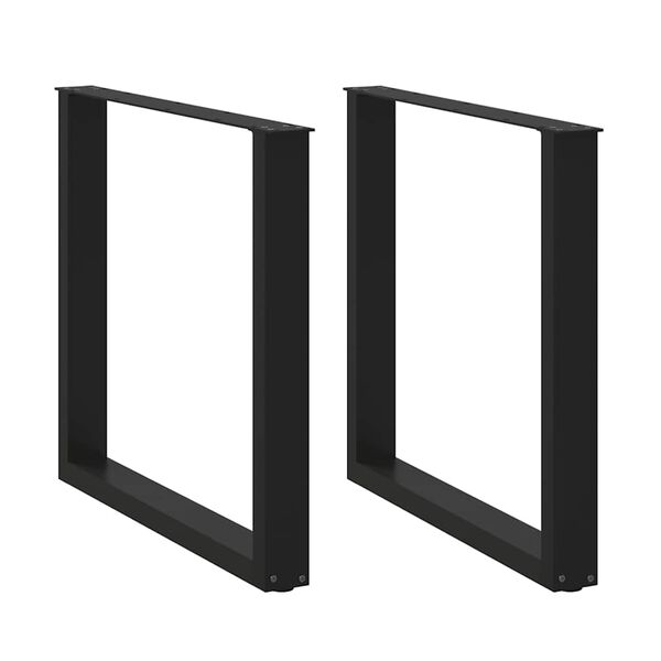 vidaXL Picioare de masă în formă de U, 2 buc., negru, 90x(72-73) cm, oțel