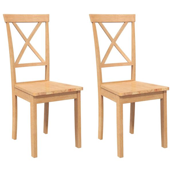 vidaXL Scaune de sufragerie 2 buc Cauciuc din lemn masiv