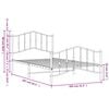 vidaXL Cadru de pat metalic cu tăblie de cap/picioare&nbsp; alb, 100x200 cm