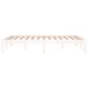 vidaXL Cadru de pat mic dublu, alb, 120x190 cm, lemn masiv
