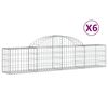 vidaXL Coșuri gabion arcuite 6 buc, 200x30x40/60 cm, fier galvanizat