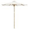vidaXL Parasol de Grădină Alb crem &Oslash; 240 x 260 cm Bambus