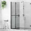 vidaXL Perete de duș Walk-in Negru și transparent închis 70 x 190 cm
