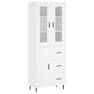 vidaXL Dulap &icirc;nalt, alb, 69,5x34x180 cm, lemn compozit