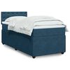 vidaXL Pat continental cu saltea, albastru, 80x200 cm, catifea