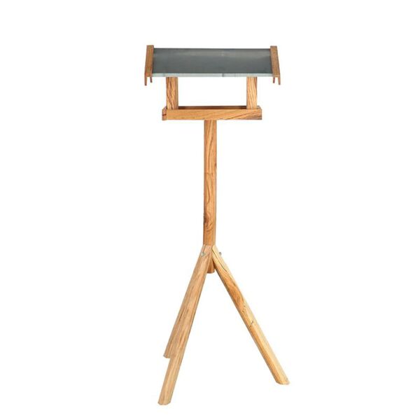 Esschert Design Masă pentru păsări cu acoperiș dreptunghiular, oțel