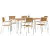 vidaXL Set dining pentru exterior 7 pcs Maro Lemn Solid de Acacia
