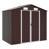 vidaXL Șopron de grădină, maro, 205 x 129 x 183, oțel galvanizat