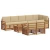 vidaXL Set de canapele de exterior 9 buc. Natural și Bej Poliester