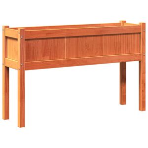 vidaXL Jardinieră grădină cu picioare maro ceruit 110x31x70cm lemn pin