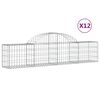 vidaXL Coșuri gabion arcuite 12 buc, 200x30x40/60 cm, fier galvanizat
