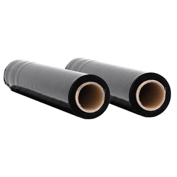vidaXL Film extensibil 2 buc Negru 30 &mu;m 50 cm x 300 m