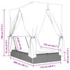 vidaXL Șezlong plajă dublu cu acoperiș perdele, gri deschis, poliratan