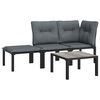 vidaXL Set mobilier de grădină, 4 piese, negru și gri, poliratan