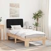 vidaXL Cadru de pat cu tăblie tapițată cu headboard Negru 80 x 200 cm