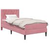 vidaXL Cadru de pat cu saltea cu headboard Roz 100 x 200 cm Catifea