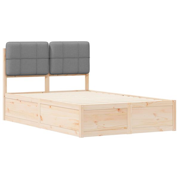 vidaXL Cadru de pat cu tăblie tapițată Gri deschis 120 x 200 cm