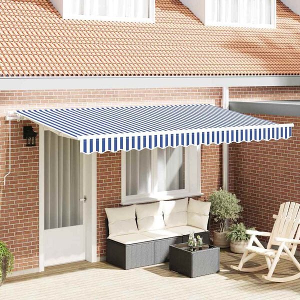 vidaXL Cortina Retractabilă albastru 400 x 200 cm țesătură