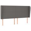 vidaXL Tăblie de pat cu aripioare gri 203x23x118/128 cm piele eco