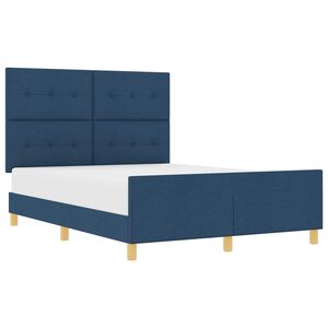 vidaXL Cadru de pat cu headboard albastru 160 x 200 cm țesătură