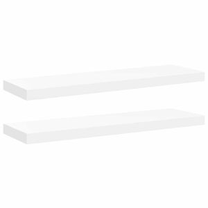 vidaXL Rafturi de perete suspendate, 2 buc., alb, 80x23,5x3,8 cm, MDF