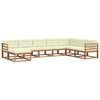 vidaXL Set de canapele de exterior cu pernă 8 pcs Natural și Crem