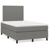 vidaXL Pat box spring cu saltea, gri &icirc;nchis, 120x200 cm, textil