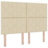 vidaXL Pat cu arcuri cu saltea cu headboard Crem 160 x 200 cm țesătură