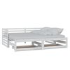 vidaXL Pat extensibil de zi, 2x(90x200) cm, alb, lemn masiv de pin