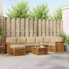 vidaXL Set canapea sectională cu pernă 8 pcs Natural și Bej