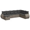 vidaXL Set canapele de grădină cu perne, 8 piese, gri, poliratan