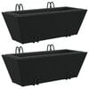 vidaXL Jardiniere cu c&acirc;rlige, 2 buc., negru, poliratan