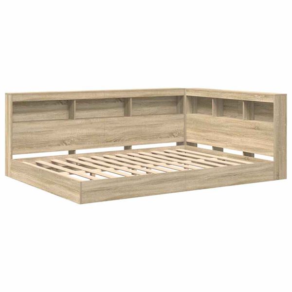 vidaXL Pat bibliotecă Stejar sonoma 160 x 200 cm Lemn compozit