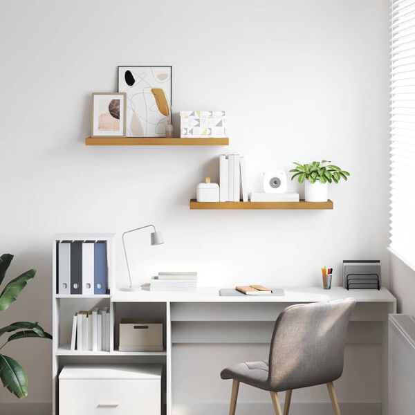 vidaXL Raft de perete 2 pcs Bej 80 x 23,5 x 4 cm Lemn compozit