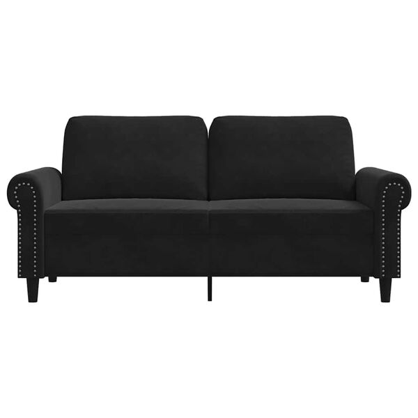 vidaXL Canapea cu 2 locuri, negru, 140 cm, catifea