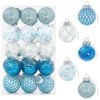 vidaXL Set de globuri de Crăciun 30 buc. albastru &Oslash; 6 cm PET