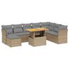 vidaXL Set canapele de grădină, 9 piese, cu perne, bej, poliratan
