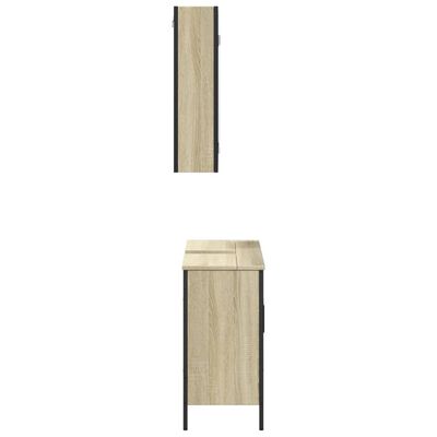 vidaXL Set mobilier de baie, 2 piese, stejar sonoma, lemn prelucrat