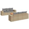 vidaXL Set canapele de grădină, 7 piese, cu perne, bej, poliratan