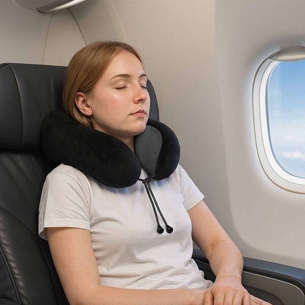 vidaXL Perna de g&acirc;t pentru călătorie Ajustabil Negru 27 x 26 x 14 cm
